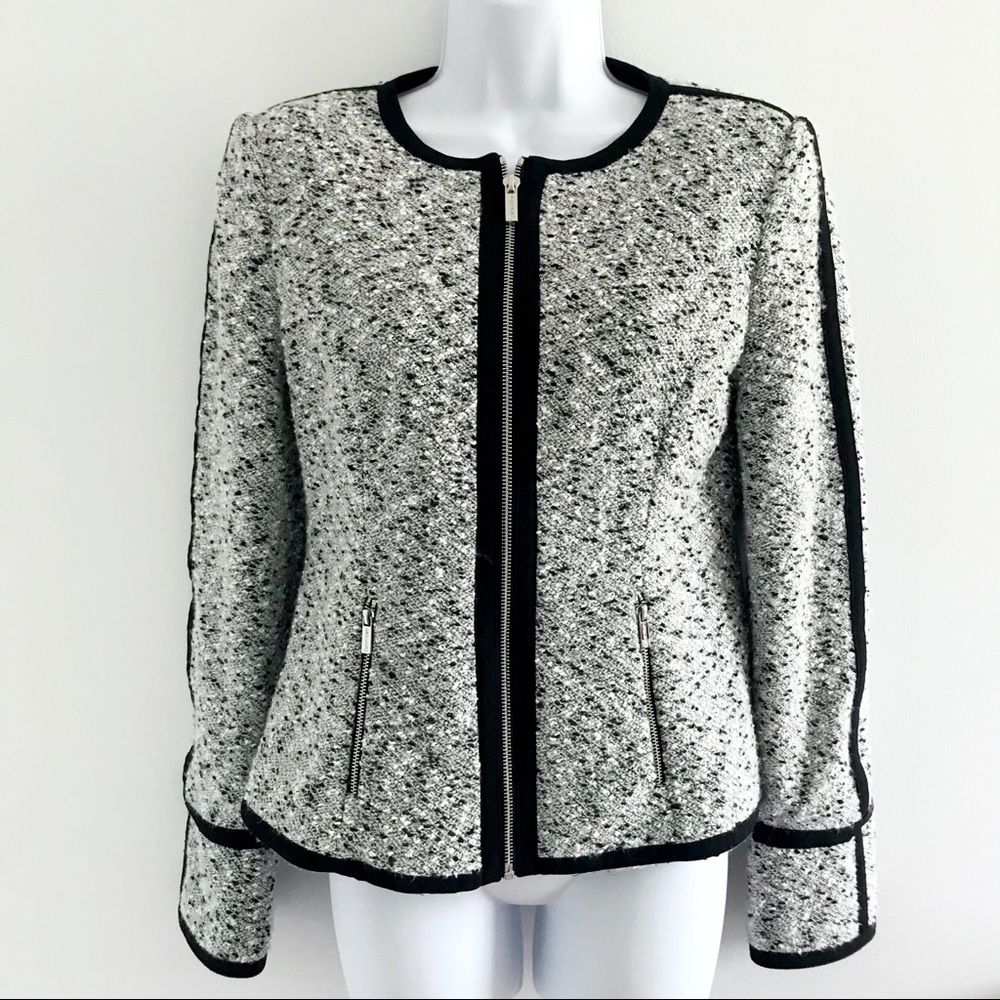 COPY - NWOT Calvin Klein Grey Tweed Zippered Women’s Fitted Blazer Jacket